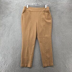 So Slimming By Chicos Skinny Trouser Dress Pants Womens 1.5 Short Beige Mid Rise